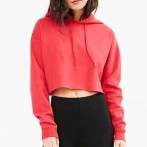 Out From Under Urban Outfitters Red Cropped Hoodie Size Large Sporty Cozy